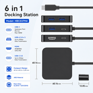 Hub <span class=keywords><strong>USB</strong></span> C 6 en 1, Estación de Acoplamiento 4K 60Hz <span class=keywords><strong>HDMI</strong></span> 100W PD, Adaptador Tipo C a <span class=keywords><strong>USB</strong></span> 3.0, Divisor Multipuerto para MacBook y Laptop - Product Image 4