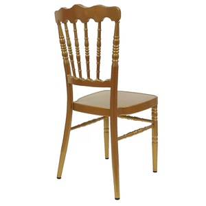 Chaises de décoration de mariage, chaise Napoléon de luxe dorée, chaise de mariage blanche, chaise de cérémonie de mariage en métal Napoléon - Product Image 3