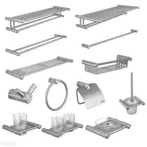Hot Sale Modern Bath Accessories Products Stainless steelPlated Wall-mounted Bathroom Accessories Sets For Hotel
