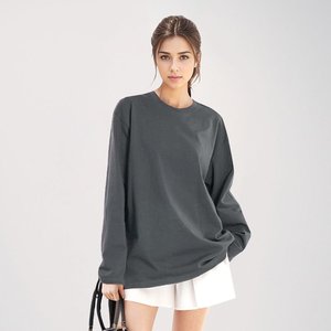 220G Chải Kỹ Chặt Chẽ Siro Vòng Cổ Dài Tay T-Shirt Trống Áo Thun Cho Cả Hai Người Đàn Ông Và Phụ Nữ In Tùy Chỉnh Áo Phông Số Lượng Lớn Bán Buôn - Product Image 2