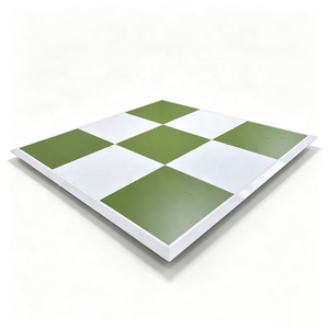 White and Green Portable Dance Floor Event Portable Dance Floor Panels Interlocking Plastic Flooring for Outdoor Indoor - Product Image 1