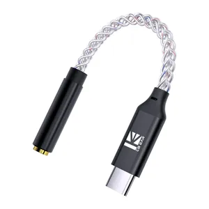 KBEAR TC12 PRO Adaptateur pour écouteurs HiFi <span class=keywords><strong>8</strong></span> cœurs USB Type C à 3.5mm DAC avec câble convertisseur décodeur fil pour <span class=keywords><strong>iPhone</strong></span> Samsung Huawei - Product Image 1