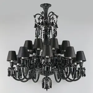 living room modern indoor home decoration black pendant lights crystal luxury chandelier