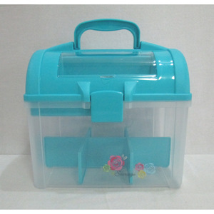 Childrens Medicine <b>Storage</b> <b>Box</b> Multi Compartment Plastic Organizer With Handle For Jewelry Parts And Toys <b>Blue</b> Color - Product Image 3