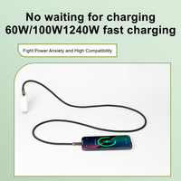 Le plus récent cordon de cou de téléphone réglable 2in1 personnalisé et câble de charge PD 60W 100W 240W USB Type C vers USB C