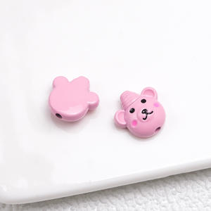 Sombreros de colores Oso Pintura Aleación Cuentas perforadas Pulseras Diy Accesorios de joyería Cuentas de metal Oso lindo - Product Image 3