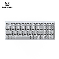Clavier mécanique Zornher ZH980 Spaceman blanc, touches PBT, rétroéclairage RVB, fonctionnement silencieux, design ergonomique