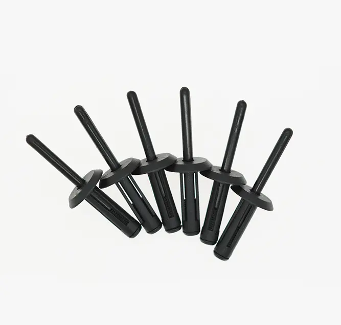 Clips de voiture en plastique et nylon noir, 12 pièces, 6.35mm, rivet aveugle