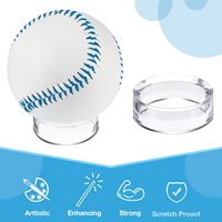 Support de baseball rond en acrylique Bords lisses Perspex Sport Softball Balle de golf Anneau transparent Support de sphère de balle