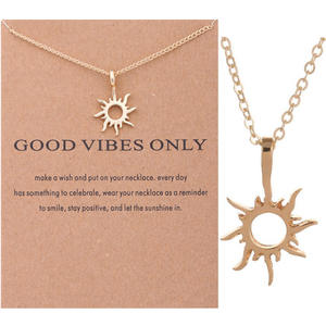 Collane e Ciondoli Moda Color Oro con Scritta 'Good Vibes Only Sun' per Gioielli da Donna - Product Image 6