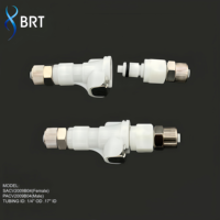 Raccord rapide CPC mâle en acétal PTF BRT 1/4'' avec ferrule, raccords de tuyauterie à valve et sans valve, coupleur à déconnexion rapide CPC