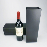 Boîte cadeau à vin en carton rigide à assembler soi-même, avec fermeture de bouteille, emballage noir mat Bordeaux, impression personnalisée