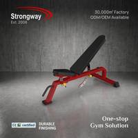 Banc de musculation commercial réglable en acier, pliable, inclinable et plat, pour salle de sport, sécurisé, personnalisé, unisexe, fitness