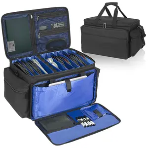 定制尼龙便携式旅行包户外性能音响仪器DJ设备电缆储物盒防水手提袋文件袋