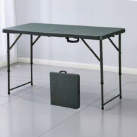 Table de pique-nique pliante facile à monter, robuste, rectangulaire, pour le camping en plein air, en plastique, portable