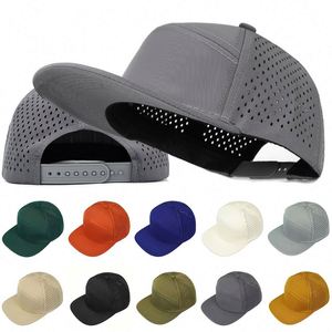 Casquette Snapback 6 Panneaux Tendance 100% Polyester Broderie Main Hip-hop Trucker Sportive avec Perforations Laser - Product Image 2