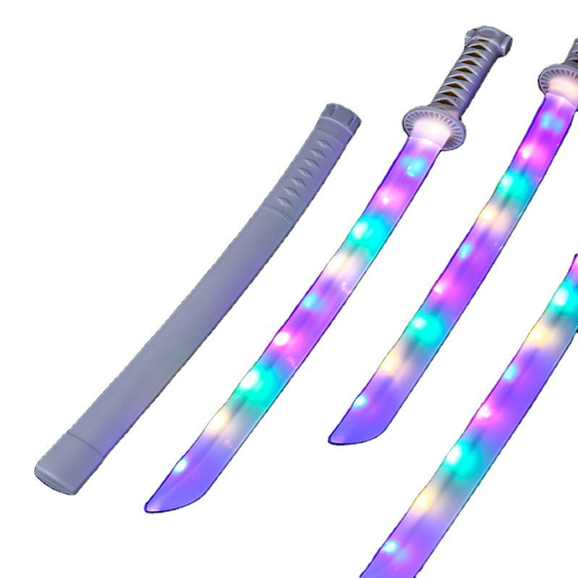 Samurai Sword LED Flashing Light for Little Boy or Girl Multi-Color Lightsaber Toy for Party Cosplay Wholesale Luminous Sword