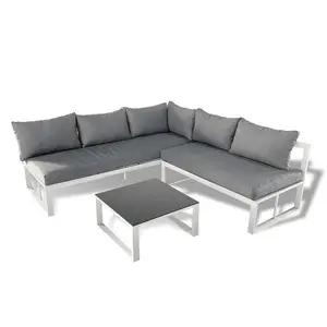 Set divani mobili esterni divano giardino salotto in metallo componibile da esterno in ferro battuto contemporaneo mobili da esterno
