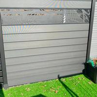 Panneau de clôture moderne en WPC, hauteur de 6 pieds, cadre en WPC robuste, clôture de sécurité, bordure de cour/pelouse, installation facile par bricolage