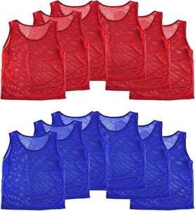 निर्माता कस्टम प्रिंटिंग मेष स्पोर्ट्स बनियान 100% पॉलिएस्टर प्रशिक्षण बच्चों और वयस्क के लिए फुटबॉल बाइब्स - Product Image 4