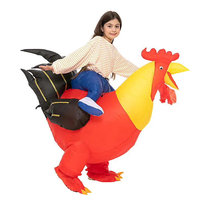 Halloween Festival Party Adult Kids Size Cosplay Animal Rooster Ride On Inflatable Costume