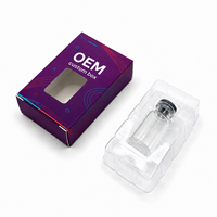 Boîte rigide en carton ondulé kraft personnalisée découpée sur mesure pour cosmétiques, avec gaufrage et emballage quadricolore, insert blister transparent pour ampoules et sérums