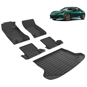 Alfombrillas para todo tipo de clima, alfombrillas negras delanteras y traseras de TPE para coche, bandeja para maletero, forro de carga para <span class=keywords><strong>Toyota</strong></span> <span class=keywords><strong>86</strong></span> GR86 FT86 2022-2025 alfombras - Product Image 2