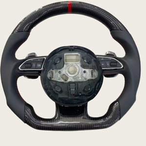 <span class=keywords><strong>Volante</strong></span> de cuero de fibra de carbono RS Volant Lenkrad personalizado para <span class=keywords><strong>Audi</strong></span> A3 <span class=keywords><strong>A4</strong></span> B7 A6 C7 R8 RS3 A7 RS5 RS6 A8 Q5 Q8 - Product Image 5
