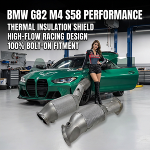 Tubo de Escape Forjado OEM para BMW S58 G80 M3 G82 M4 2020+ con Convertidor Catalítico y Protector Térmico, Sin Indicador de Error del Motor - Product Image 1