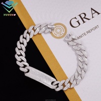 Nuevo Brazalete Tipo Reloj con Incrustaciones de Diamantes Moissanite VVS, Plata de Ley S925, Brazalete Cubano