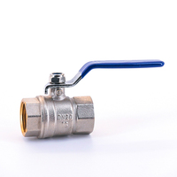 Precio de fábrica Latón WOG Ball ValveDN20 Presión PN16 Válvula de latón 1/2 - 2 "PULGADAS Mango de acero inoxidable Niquelado F * F