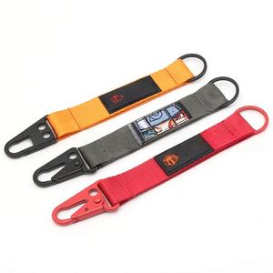 Custom Outdoor Tactical PVC Rubber Patch Label Nylon Webbing Short <b>Lanyard</b> High-quality Metal Hook Fabric Keychain <b>Lanyard</b> - Product Image 4