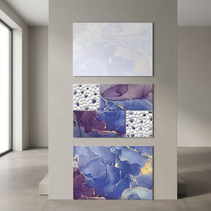 Carreaux muraux en céramique blanche 300x450mm 12x18 Carreau de porcelaine brillant poli imperméable poli émaillé de conception bleue pour l'intérieur de la maison - Product Image 5