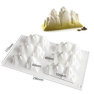 6 Cavity Iceberg Mousse Cake Mold 3D Snow Mountain Silicone Baking Mold For Chocolate Cake Decorating Commercial Use - Product Image 4