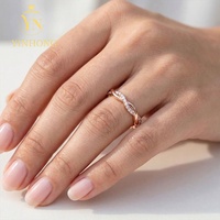 Bague empilable en argent 925 de haute qualité avec moissanite, motif corde torsadée, style simple et luxueux, pour femme
