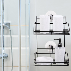 Estante organizador de ducha de acero inoxidable para colgar en la pared, estantes sin perforación, carrito de ducha para baño, cocina, estante de almacenamiento - Product Image 3