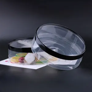 High quality candy cookie biscuit plastic round containers small clear plastic food packaging boxes cylinder