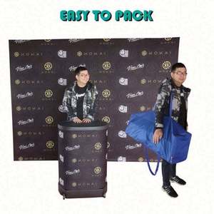 Mur d'affichage portable pliable léger en aluminium pour exposition, avec cadre en aluminium, forme droite, pour toile de fond de média pop, personnalisable par sublimation. - Product Image 5