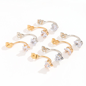 Pendientes de Estrella con Circonita de Nantong, Tono Dorado y Plateado, para Uso Diario, Accesorios de Joyería Unisex - Product Image 5