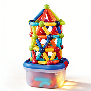 Juego de 138 Piezas de Bloques de Construcción Magnéticos Coloridos para Niños, Creativos, para el Aprendizaje Temprano, <span class=keywords><strong>Regalo</strong></span> de Cumpleaños para Niños y Niñas - Product Image 2