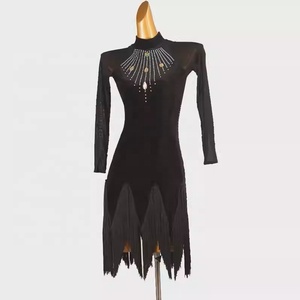 Vestido de Baile Latino con Flecos y Pedrería para Mujer, Traje de Rumba y <span class=keywords><strong>Cha</strong></span> <span class=keywords><strong>Cha</strong></span> de Una Pieza, Profesional, para Competencia - Product Image 3