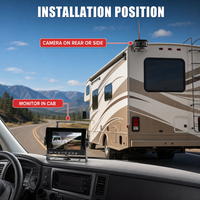 Système de caméra sans fil IPS AHD pour camion avec écran LCD à écran partagé, 4 canaux, carte SD, vision nocturne RGB pour camping-car, bus, remorque, fourgon, véhicules