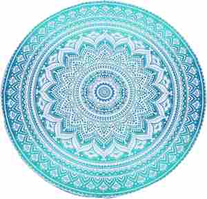 Bohemian Beach Blanket <b>Mat</b> Sand Proof <b>Large</b> Microfiber Floral Printed Boho Tassel Turkish Round Beach Towel - Product Image 1
