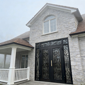 Portes <span class=keywords><strong>d</strong></span>'<span class=keywords><strong>entrée</strong></span> extérieures de sécurité en fer forgé, design classique, luxe moderne, <span class=keywords><strong>prix</strong></span> <span class=keywords><strong>d</strong></span>'usine, sur mesure pour maison et villa - Product Image 5