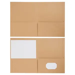 Classeur de présentation en papier kraft recyclé A4 brun, classeur à rabat pour l'emballage de documents