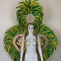 Disfraz de Samba con Plumas para Actuaciones Transfronterizas, Carnaval, Halloween, Accesorios para la Cabeza