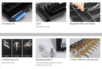Mini tiroir-caisse électronique intelligent RJ11 avec 5 compartiments pour billets et 8 compartiments pour pièces de monnaie