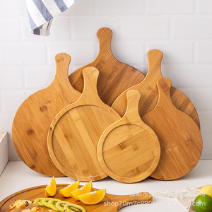 Plateaux de service en bambou multi-tailles avec poignée pour pizza, steak, burger, frites, desserts, usage domestique et cuisine - Product Image 1