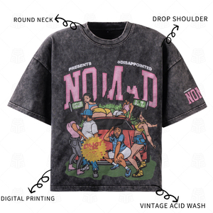 Người Đàn Ông Của Cổ Điển Axit Rửa T-Shirt 100% Cotton Tùy Chỉnh Áo Cắt Thời Trang Phố Thiết Kế Mô Hình Rắn In Kỹ Thuật Số - Product Image 2