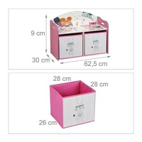 Boîte de rangement en bois pour enfants, banc de jouets meubles pour enfants rose filles grande boîte de rangement de jouets deux tiroirs en tissu